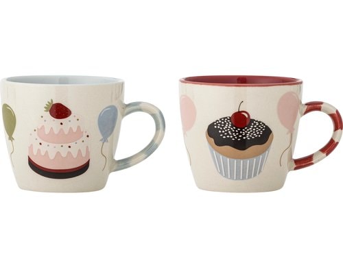 Bloomingville Tassen Darby, 2er Set Steingut, 8x7 cm (DxH)