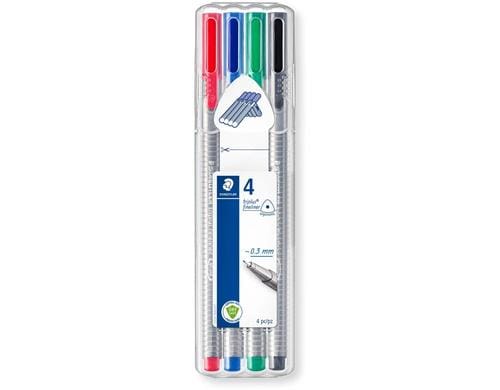 Staedtler Finelier 4er Box: rot, blau, grün, schwarz