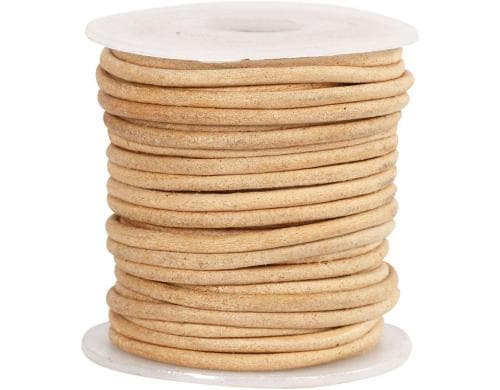 Creativ Company Lederband Stärke: 2 mm, Natur, 10m