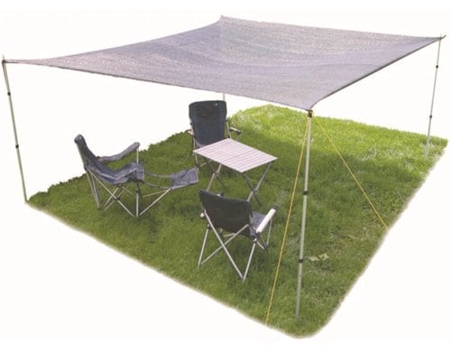 Schattentuch 4x4mtr. Spanngurten. UV-Schutz 50+.