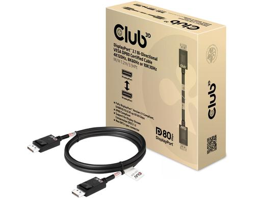 Club 3D, DP 2.1 Bi-Dirwktionales Kabel 1.2 Meter