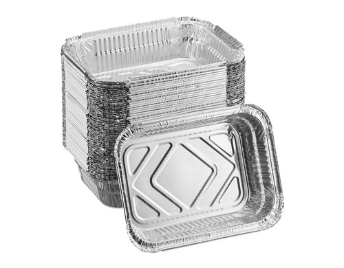 relaxdays Grillschale Alu 50er Set, 4,5 x 18,5 x 13 cm