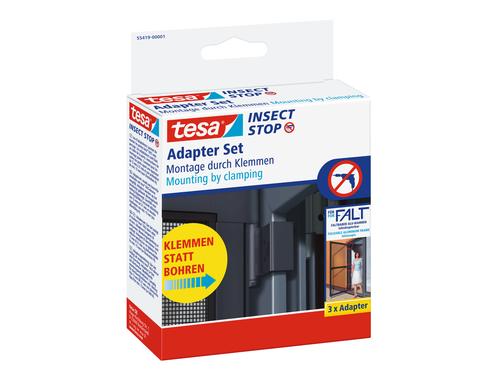 tesa Insect Klemmadapterset für falt Rahmen Adapterset