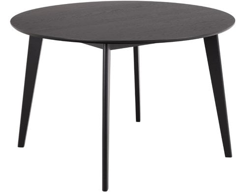 AC Design Esstisch Roxby Schwarz Furnier, Gummibaumholz, Ø120x76 cm