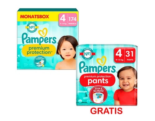 Pampers Premium Protection Gr. 4 KIT Monatsbox + Pants Sparpack