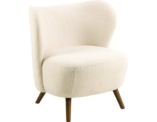 AC Design Sessel Crosby Gummibaum/Textil, 76x73x82 cm, Cream