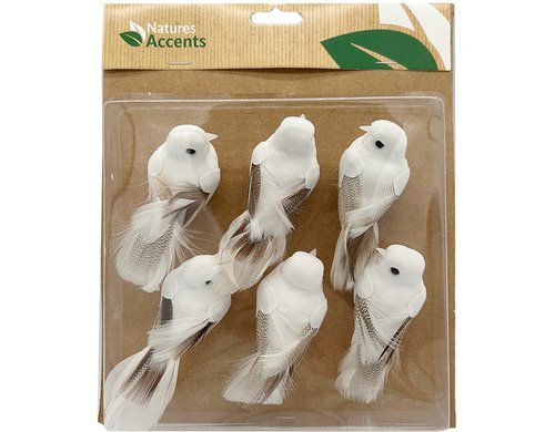 Chalet Federvögel 6 Stück 20x4x24cm weiss