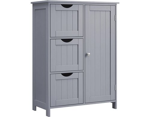 Vasagle Kommode Landhausstil, Grau 60x30x81 cm (LxBxH), MDF