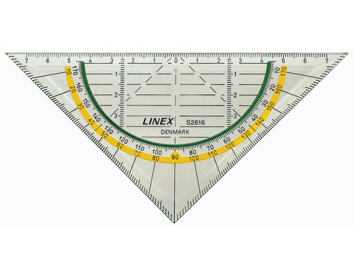 Linex  Geometrie-Dreieck 160mm mit Anti-Rutsch-Funktion, Material Acryl