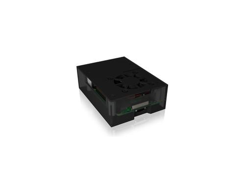 ICY-BOX Alu Gehäuse Raspberry Pi 4 Aluminiumdeckel/-boden, Acrylrahmen