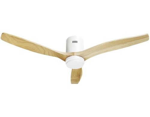 Hombli Smart Ceiling Fan & Light White & Light Wood, 1320mm, RGB&CCT