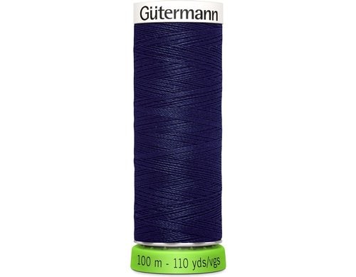 Gütermann Nähfaden rPET, blau Spule 100 m, Nr. 100, 100 % PES recy.