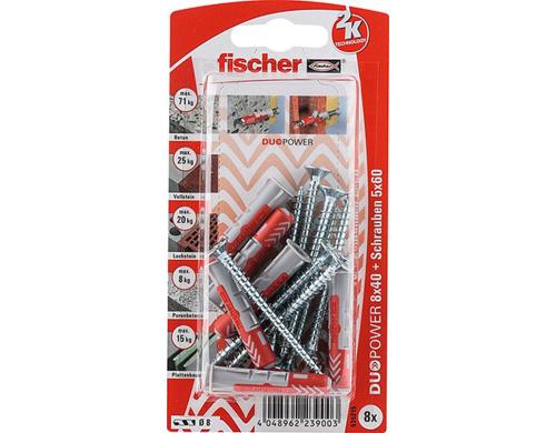 Fischer  534998 DUOPOWER 8X40 S K NV 8 Stück