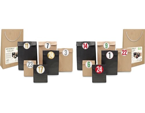 B+C Adventskalender Set Pure 24 Tüten,48-teilig