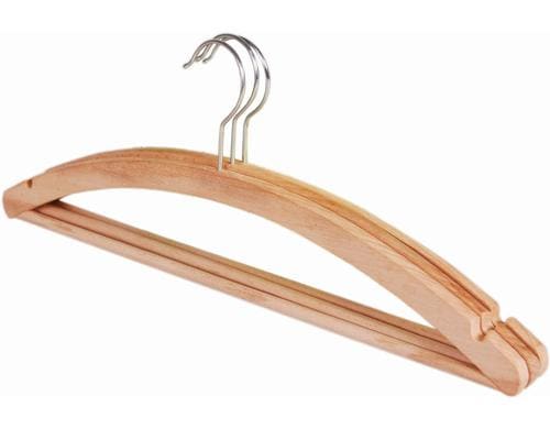 Edi Baur Kleiderbügel mit Steg, Trio Set Buchenholz, 42x15.x2.5cm