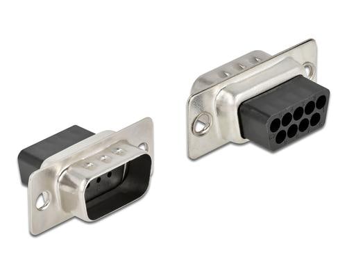 Delock D-Sub 9 Pin Crimp Stecker Metall, 4 Stück