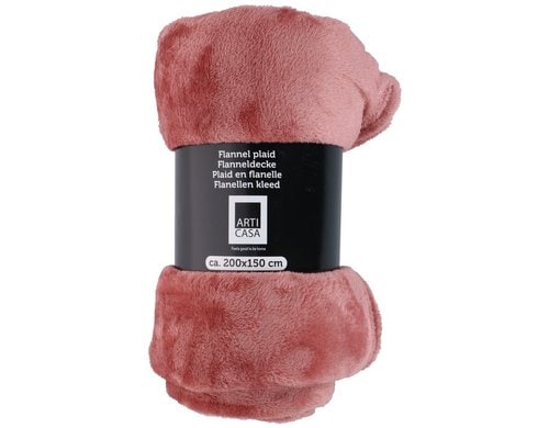 Arti Casa Wohndecke Flanell, 200x150 cm (LxB), Pink