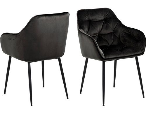 AC Design Esszimmerstuhl Brooke VIC 2 Stück Stahl/Textil, Grau/Braun