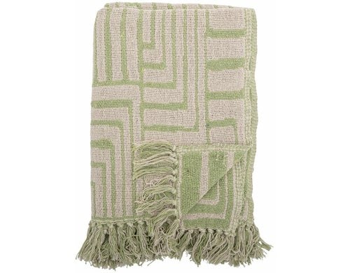 Bloomingville Decke Velva, 155x130 cm Rec. Baumwolle & versch. Materialien