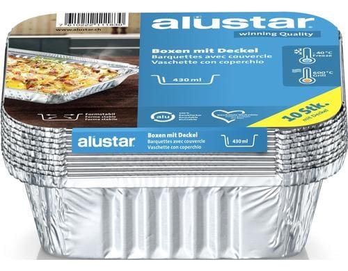 Alustar Boxen mit Deckel 10 Stk. 430 ml 14.6 x 12.1 x 4 cm