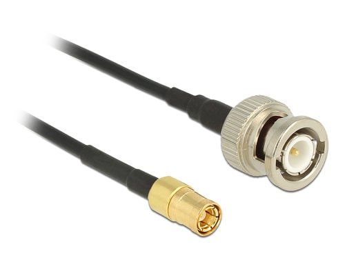 Delock Antennenkabel BNC St > SMB St 1 m 50 Ohm, koaxial, RG-174