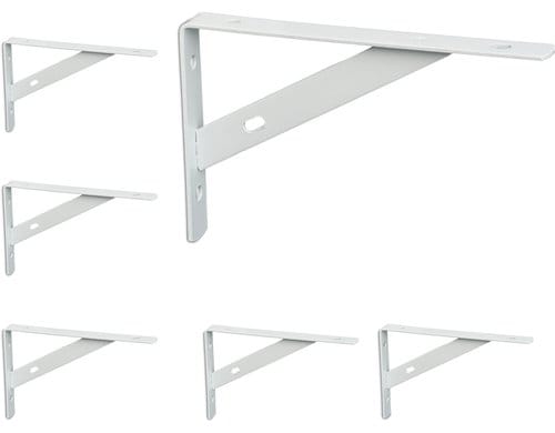 relaxdays Regalträger 6er Set Weiss, Stahl