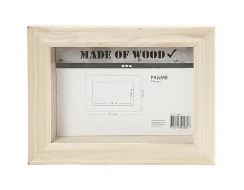 Creativ Company 3D-Rahmen mit Glas 18.2 x 23.2 x 2.5 cm, Kiefernholz