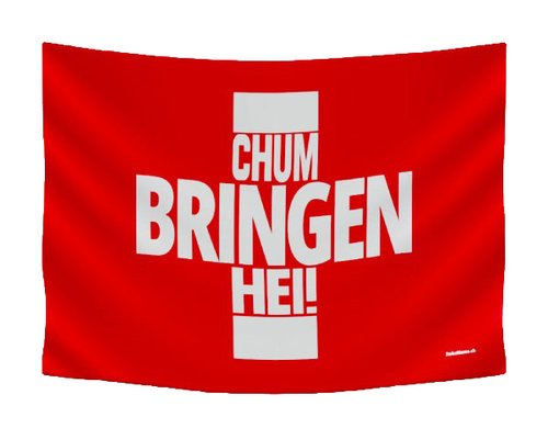 SwissMeme Fahne Fussball 100x75cm Chum Bringen Hei!