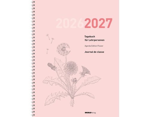 Ingold Agenda Edition flower Spiral 2026/27 Spiralbindung, mit Datum, ohne Verzeichnis