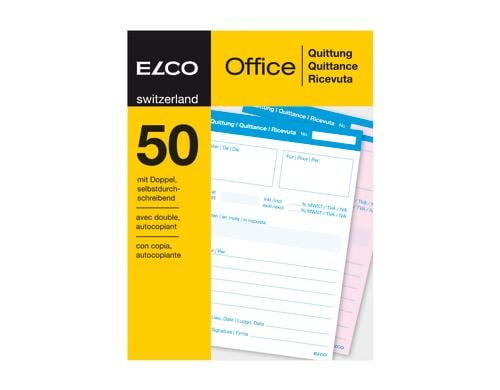 Elco Quittungsblock Office, 65 g/m² A6, gelb, 1 Stück