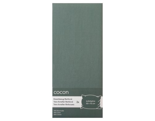 COCON, Kissenbezug Renforcé 50 x 70 cm, Euk 2 Stk., 50x70 cm, eukalyptus