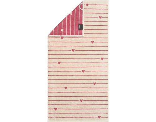 Cawö Duschtuch Heart Beats pink 70 x 140