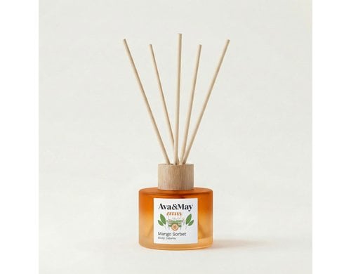 AVA & MAY Duftstäbchen Mango Sorbet, 120ml Rattan-Stäbchen