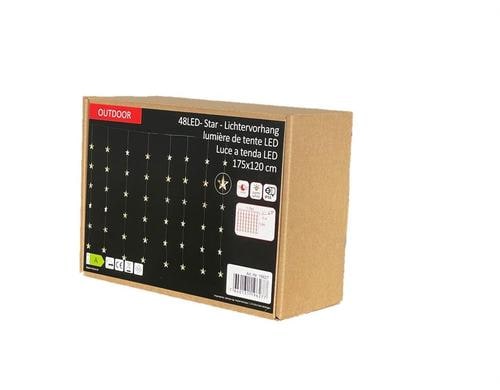 Dameco LED Lichtervorhang Sterne Outdoor, 48 LED, BxH: 1.75x1.2m, Timer