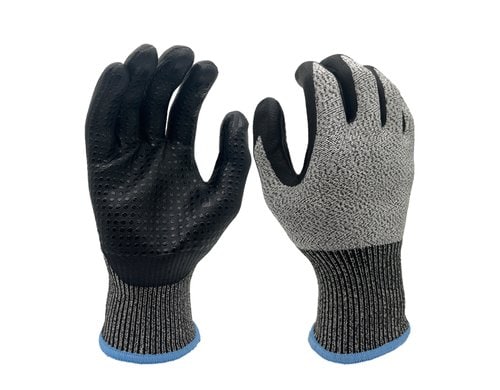 FTM Arbeitshandschuh Grösse 9/L, sz-ws, schnittfest, 12-er Set