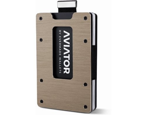 Aviator Wallet SLIDE Carbon cash clip brushed sand