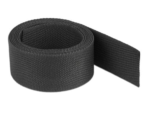 Delock Gewebeschrumpfschlauch, 2mx25mm schwarz, Schrumpfungsrate 2:1