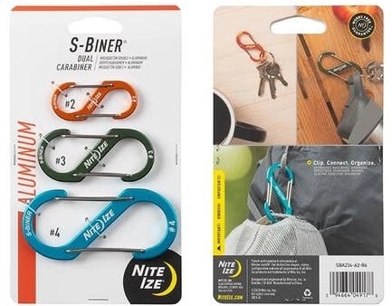 S-Biner Aluminum Dual Carabiner Combo 3 Pack, Assorted