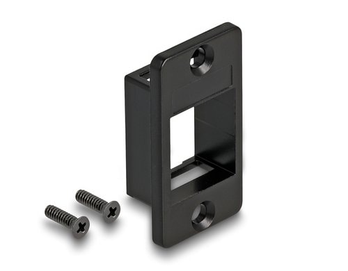 Delock Keystone Halterung 1 Port Zink Metall, schwarz, konische verschr.