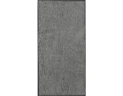 Cawö Duschtuch Two-Tone Stripe basalt, 80 x 150