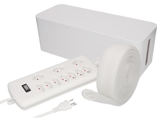 Max Hauri Kabelbox inkl. Steckerleiste Kabelschlauch, 7xT13, 2m Kabel mit Schalter