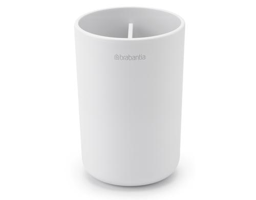 Brabantia Zahnputzbecher ReNew White H: 11cm,  B: 7.6cm, L: 7.6cm