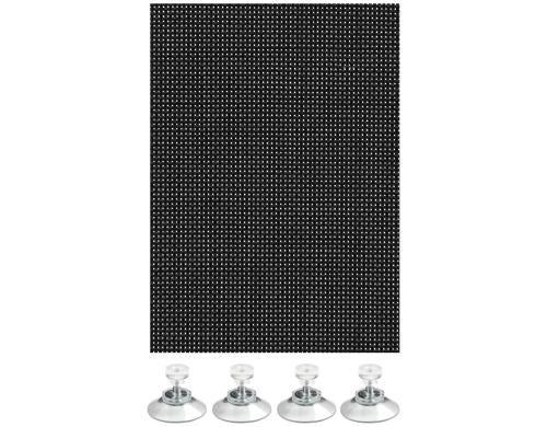Gardinia Flexibler Sonnenschutz, Schwarz mit Saugnäpfen, 40 x 80 cm, 100% Polyester