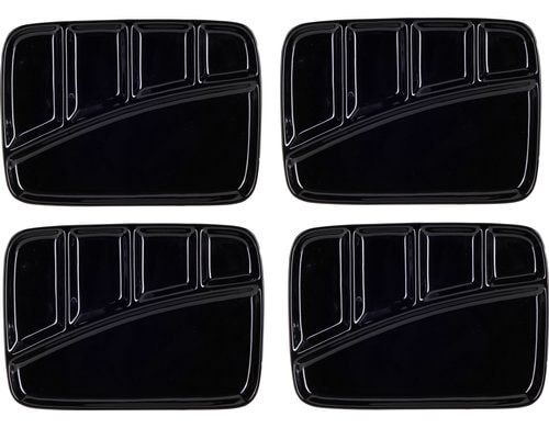 Nouvel 4er Set Fondue-Teller, schwarz schwarz, 30 x 21 x 2.5 cm