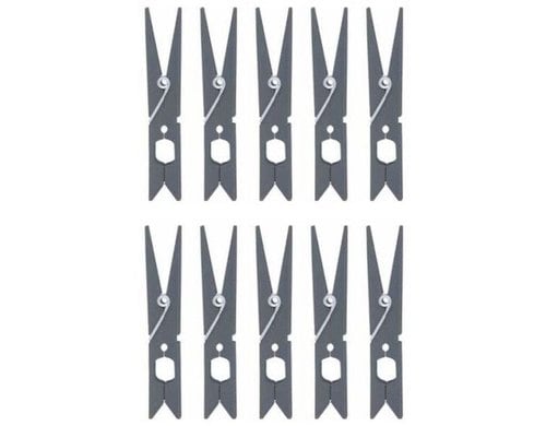 MSV Wäscheklammer 10 Stück, Grau 8.5 cm, Polypropylen