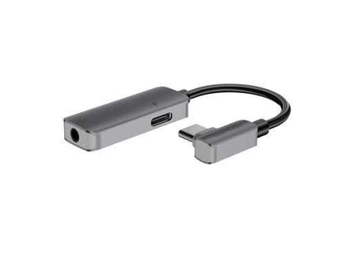 4smarts Audio &  Charge Splitter, aktiv USB Typ-C auf USB Typ-C & 3,5mm, Gunmetal