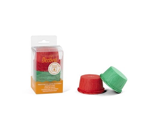 Decora Backförmchen Ruffled Rot und Grün 25 Stück 55x35 cm, bis 220 Grad