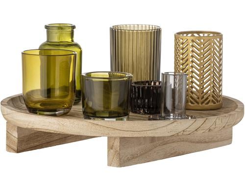 Bloomingville Sanga Windlicht-Set, Grün 8er Set, Ø32xH15cm, Glas