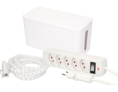 Max Hauri Kabelbox inkl. Steckerleiste 5xT13, 2m Kabel mit Schalter, 235x115x121mm