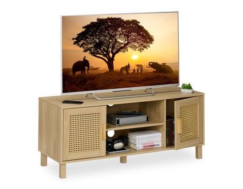 relaxdays TV Möbel Rattan Design MDF China